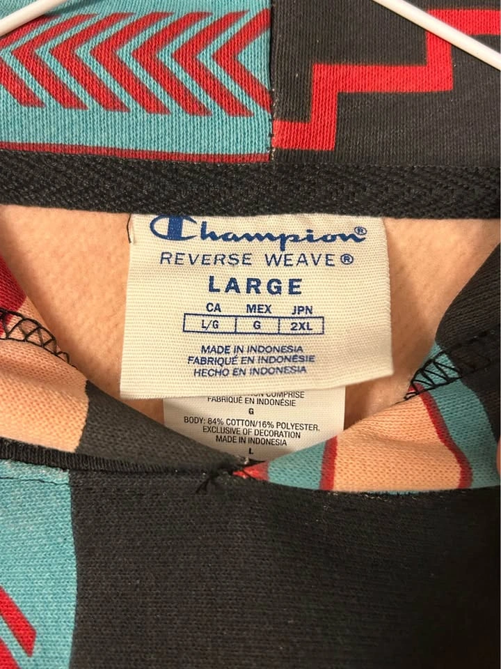 Champion Reverse Weave Aztec Print Hoodie - Large - photo 2