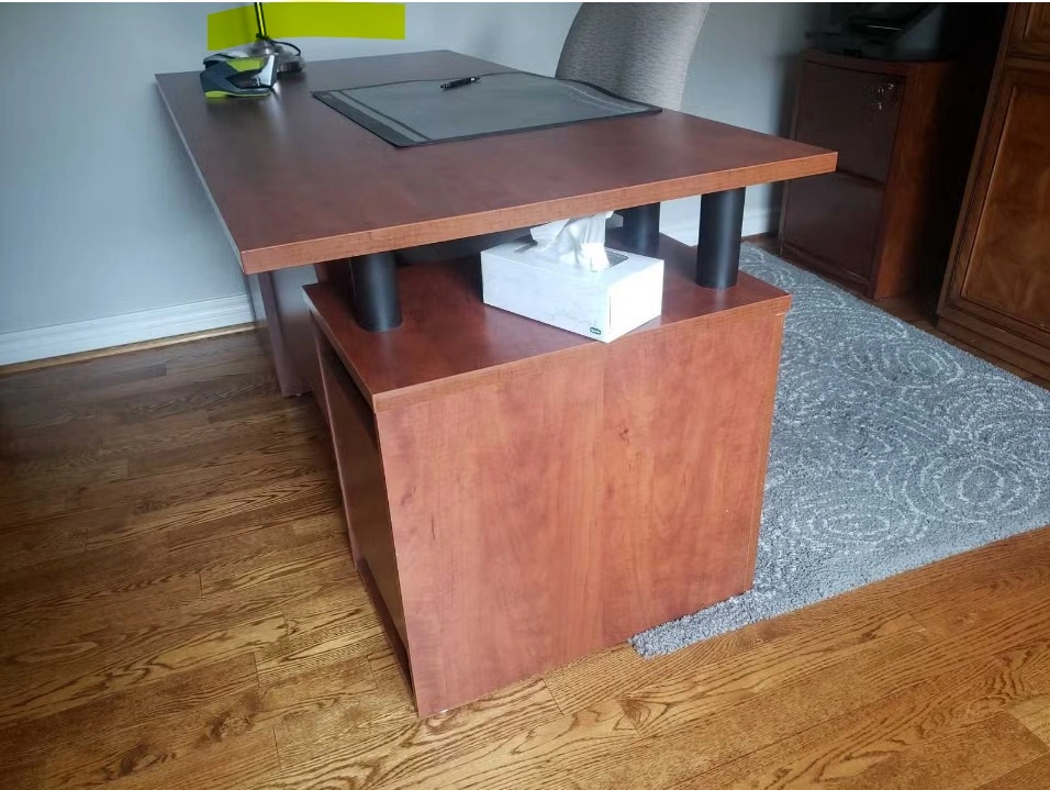 Cherry Laminate Executive Desk with File Drawers & Keyboard Tray - photo 5