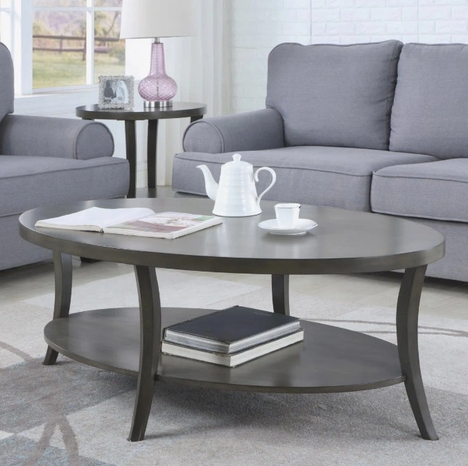Perth Contemporary Oval Shelf Coffee Table - photo 2