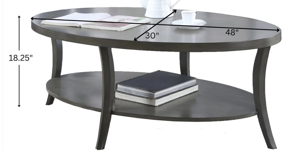 Perth Contemporary Oval Shelf Coffee Table - photo 4