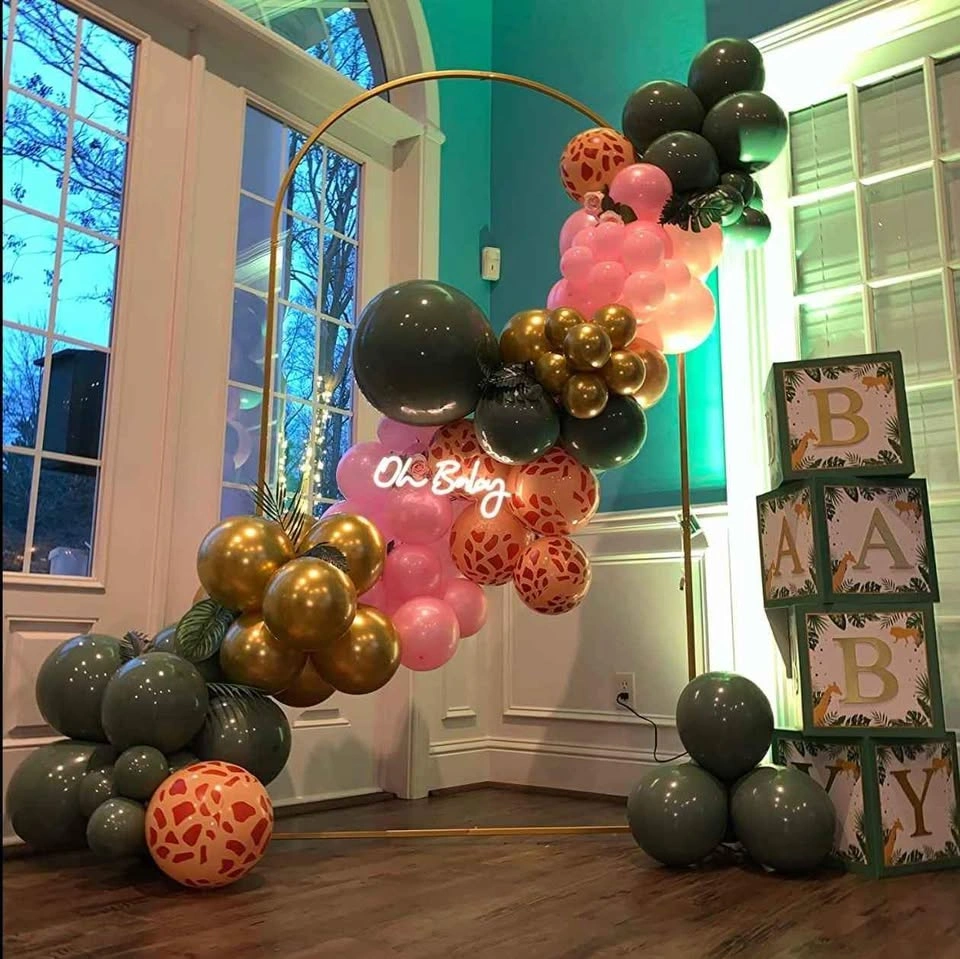 New Baby shower decor: balloon boxes, LED sign, floral arch - photo 4