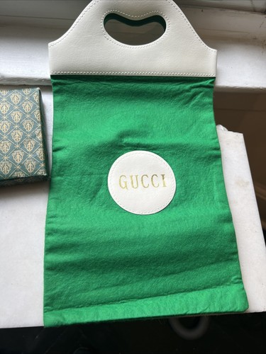 Vintage 1970s Gucci Green Felt Tote Bag with Box - photo 2
