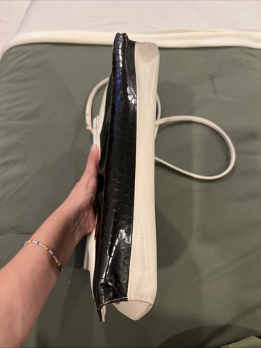 Vintage 80s Barbara Bolan Black Croc Embossed Leather Clutch - photo 4