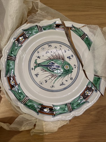 2 Vintage Galvani Italy Fish Plates For Craft Mosaic Kintsugi - photo 3