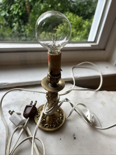 Vintage Brass Hollywood Regency Boudoir Lamps - Pair - photo 4