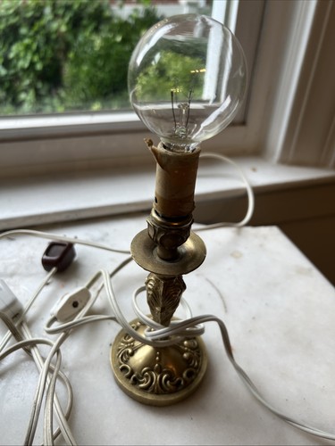 Vintage Brass Hollywood Regency Boudoir Lamps - Pair - photo 5