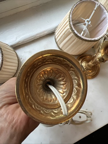 Rare Trio Set Of Vintage Brass Hollywood Regency Table Lamps - photo 3