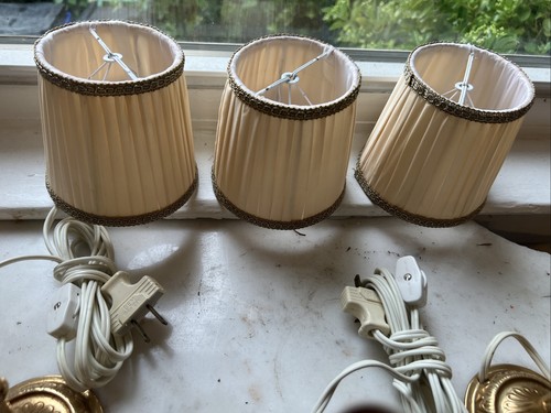 Rare Trio Set Of Vintage Brass Hollywood Regency Table Lamps - photo 5