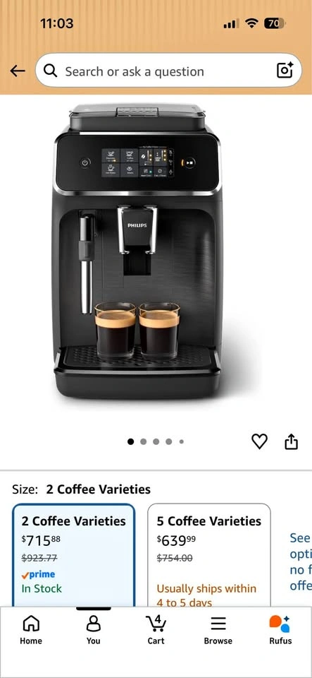 Philips coffee espresso machine
