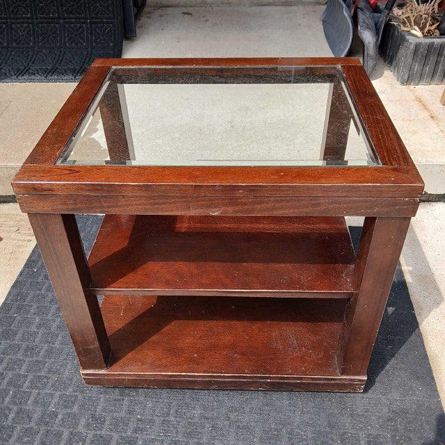 Glass Top End Table