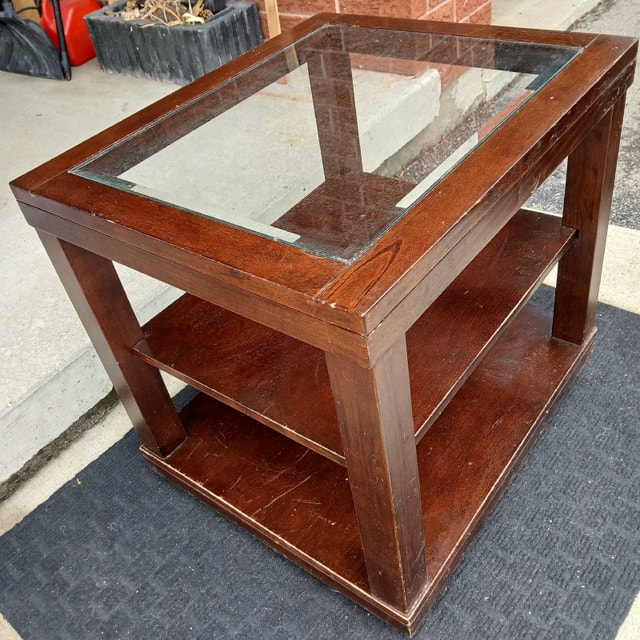 Glass Top End Table - photo 2