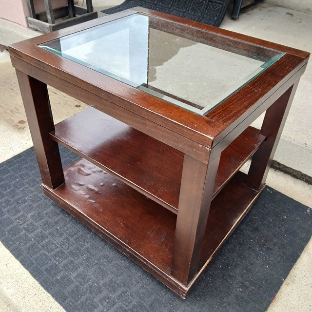 Glass Top End Table - photo 3