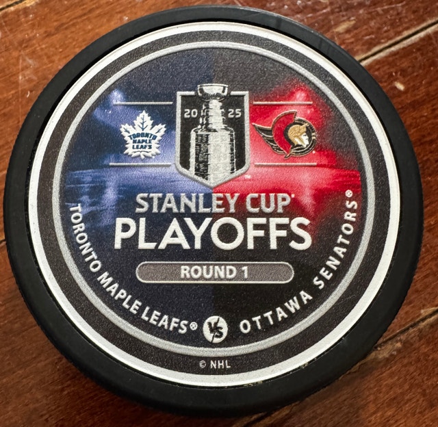 NHL Maple Leafs vs Ottawa Senators Playoff Puck 2025