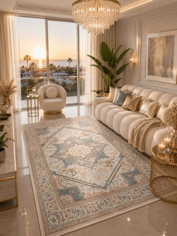 BOHO WASHABLE VINTAGE CREAM NEUTRAL GLAM 5x7 ft Rug - photo 2