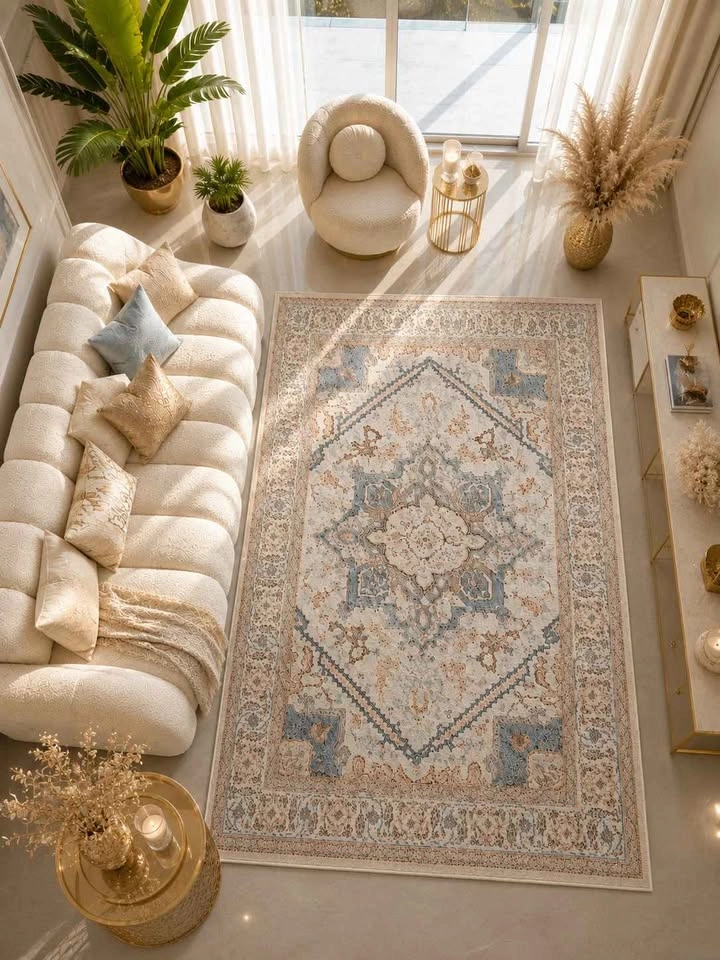 BOHO WASHABLE VINTAGE CREAM NEUTRAL GLAM 5x7 ft Rug - photo 3
