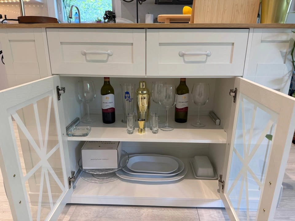 DWVO 47” Kitchen Island Set with 2 Stools, Storage & Power Outle - photo 5