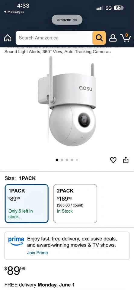 AOSU 3K Wired Outdoor Security Camera