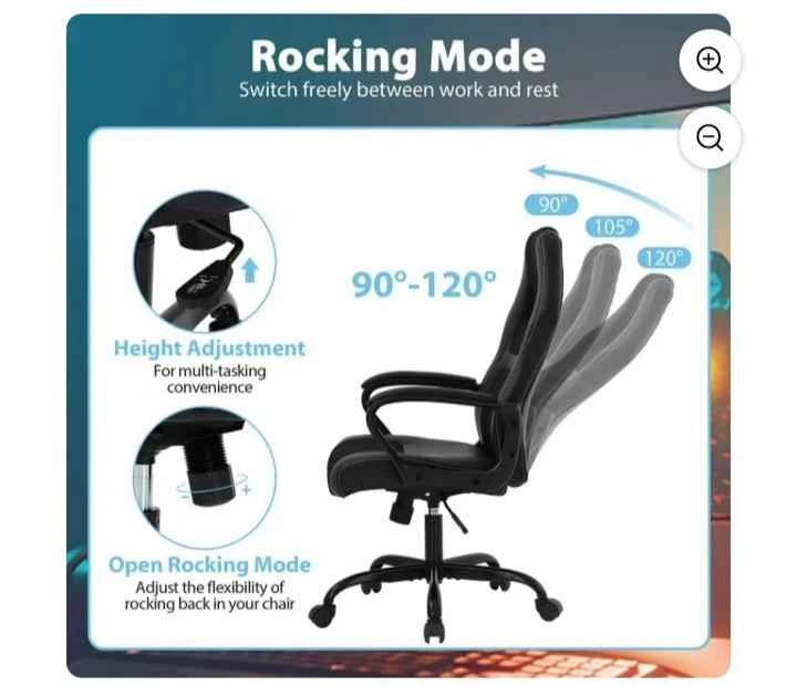 Black Gaming Office Chair Adjustable - photo 2