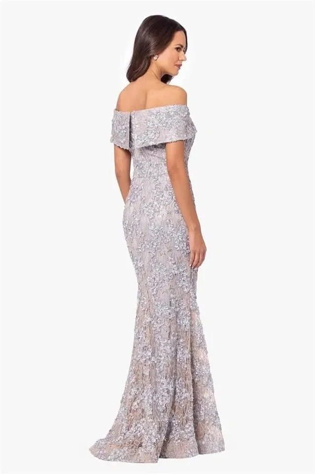 Xscape Off-the-Shoulder Lace Gown, Size 8P - photo 2