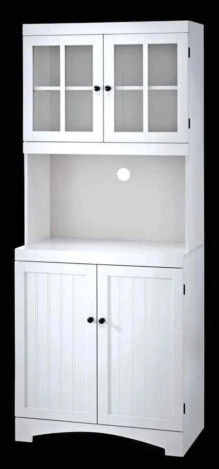 For Living 4-Door Freestanding Kitchen Pantry, Cream, NEW