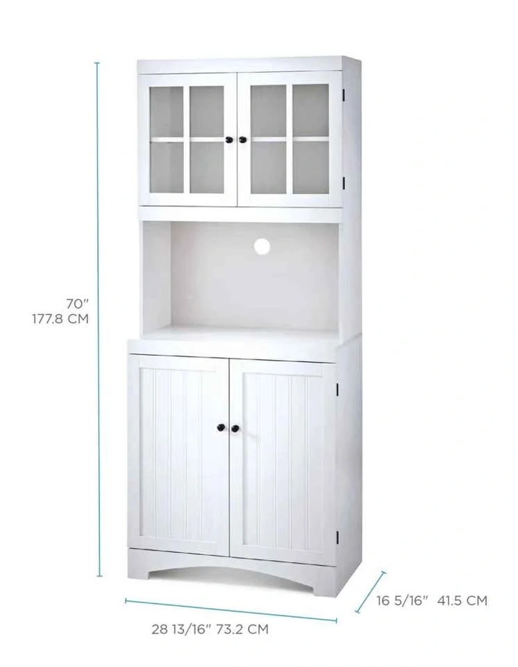 For Living 4-Door Freestanding Kitchen Pantry, Cream, NEW - photo 4