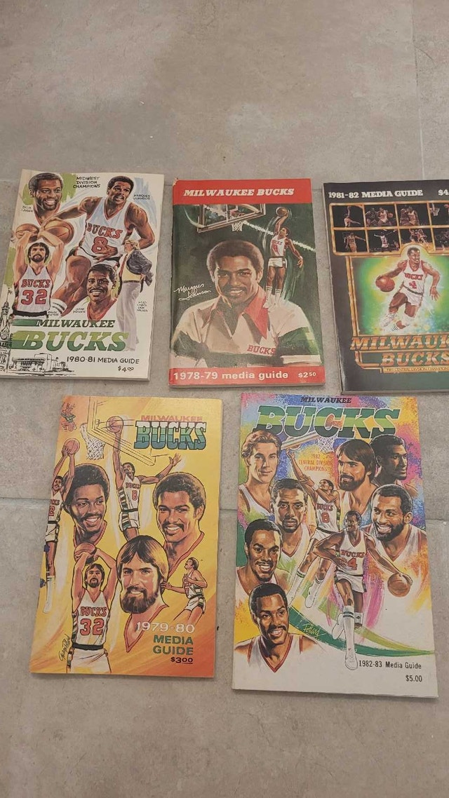 Milwaukee Bucks NBA vintage media guides
