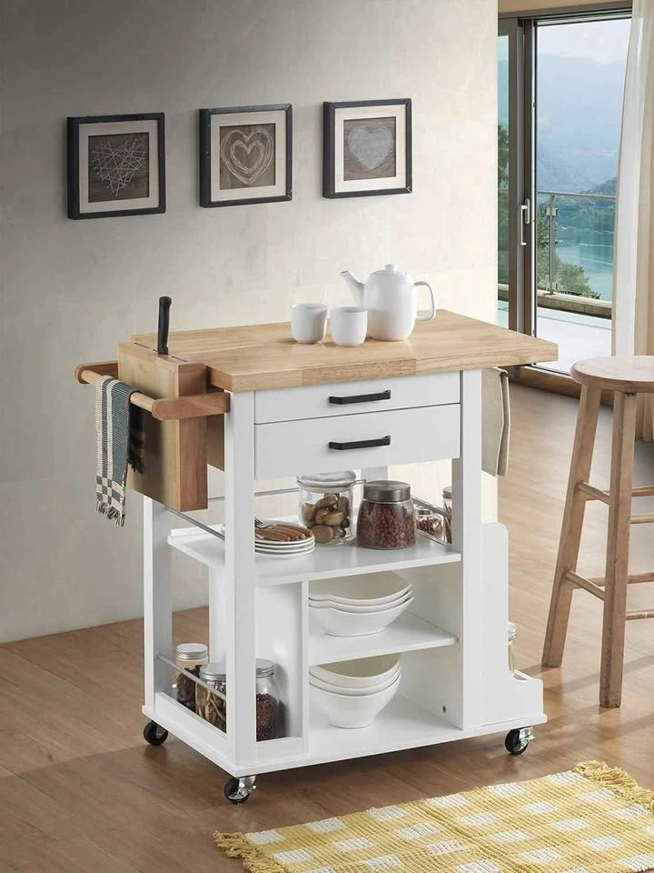 ACME Kitchen Island Cart Cabinet with Spice, Towel Rack - photo 2