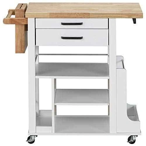 ACME Kitchen Island Cart Cabinet with Spice, Towel Rack - photo 3