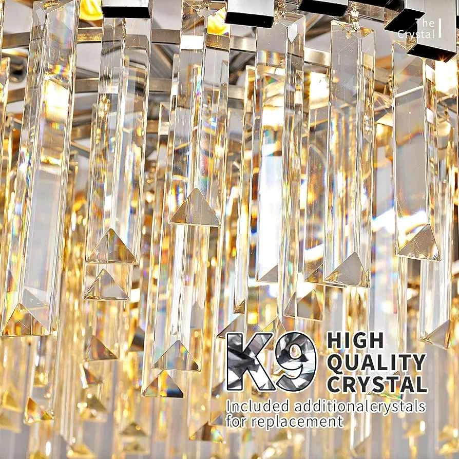 MarkDee 24" Chrome Round Modern 8 Lights Crystal Chandelier - photo 4