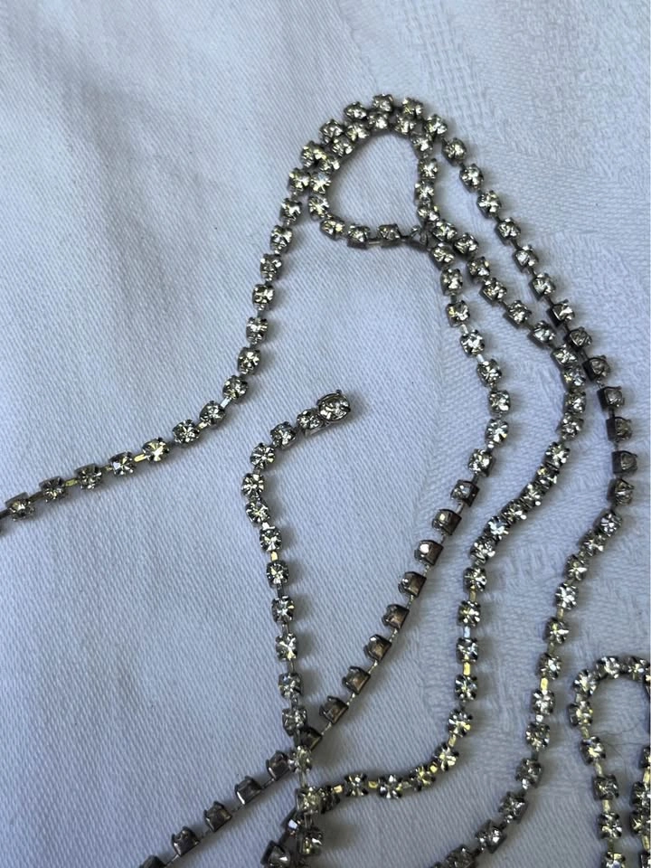 Rhinestone Cup Necklace marked 18k GP - photo 3