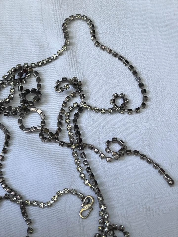 Rhinestone Cup Necklace marked 18k GP - photo 4