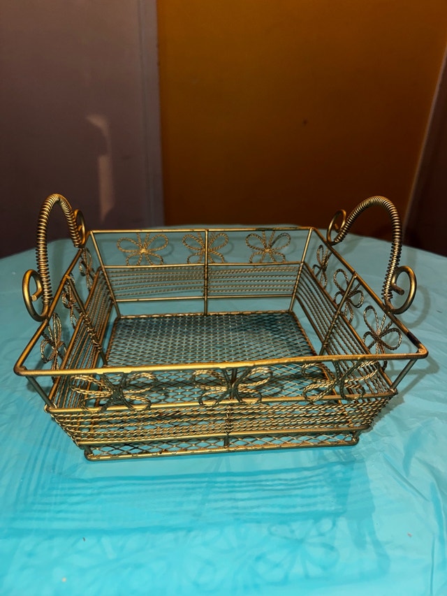 Decorative Gold Wire Basket