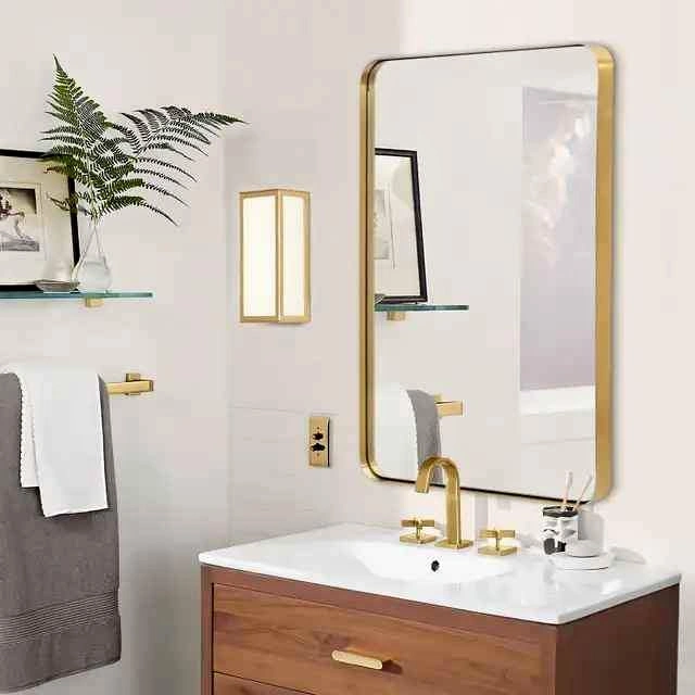 BRAND NEW - ANDY STAR 24''x36'' Gold Brushed Metal Mirror