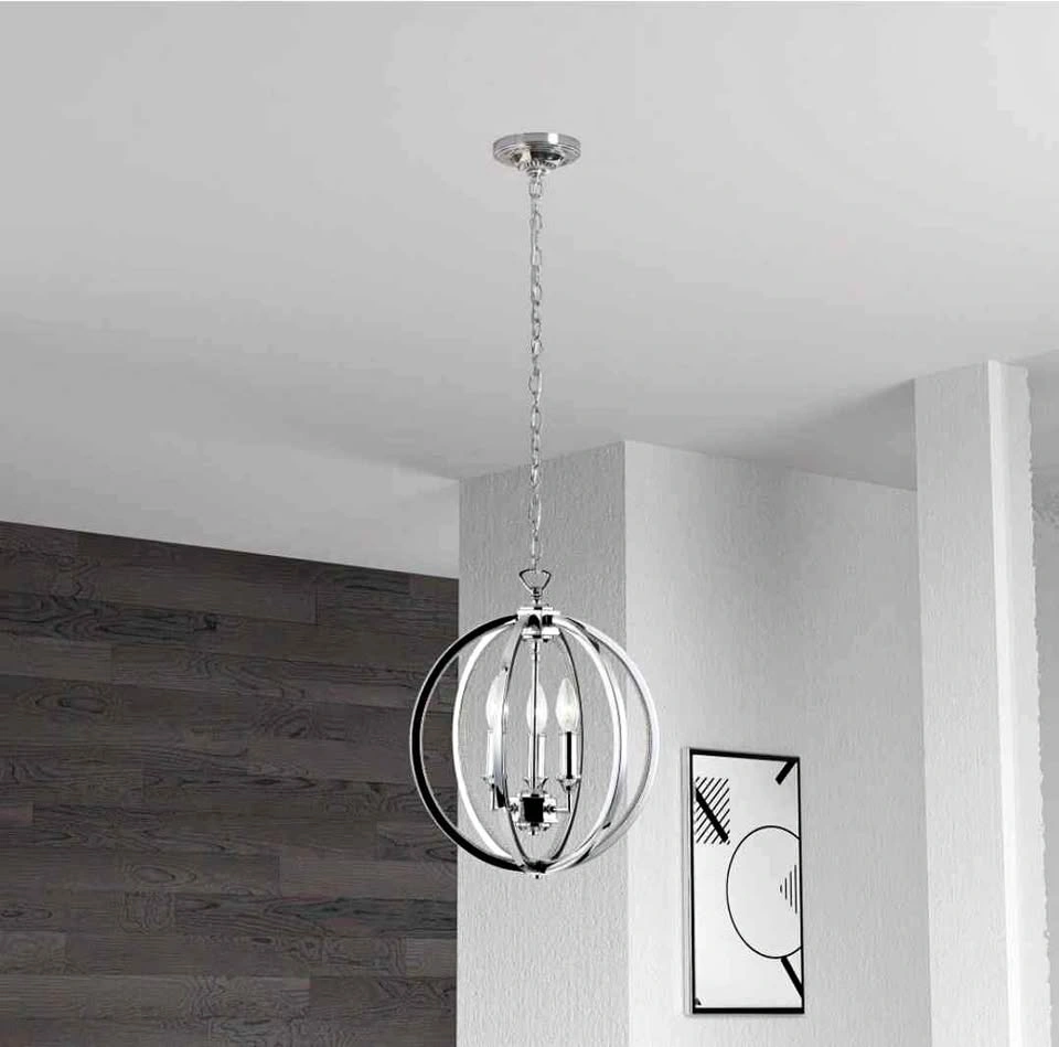 BRAND NEW Dainolite 3 Light Chandelier, Polished Chrome