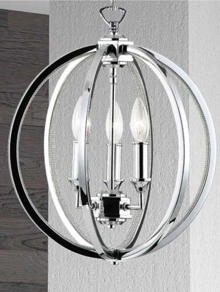 BRAND NEW Dainolite 3 Light Chandelier, Polished Chrome - photo 3