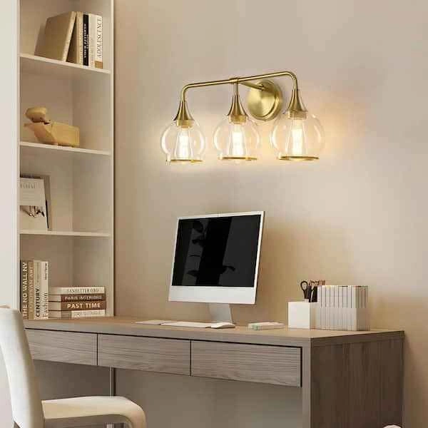 NEW HAHZT 3-Light 22.4 Inch Gold Bathroom Vanity Light - photo 3