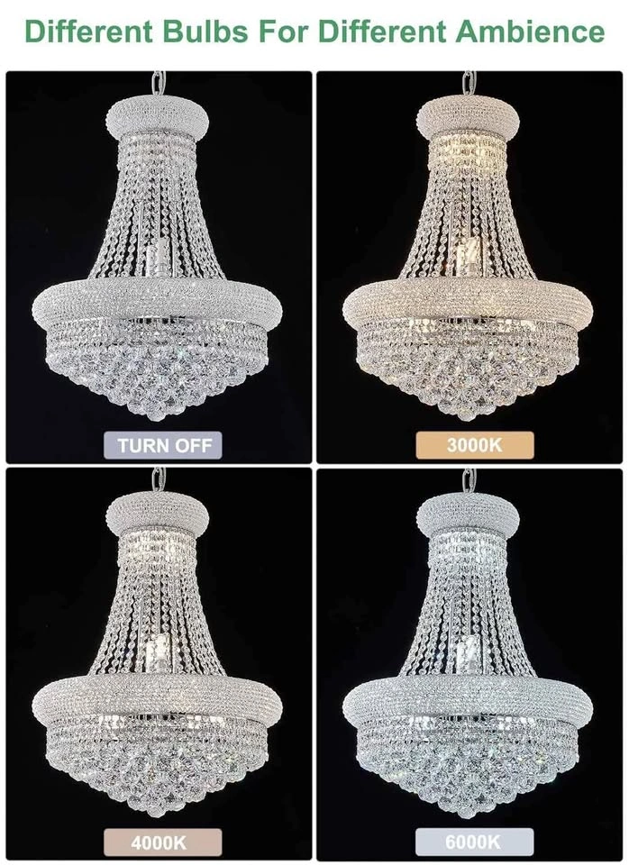 Homeooze 12-Light Empire Crystal Chandelier Chrome New - photo 3