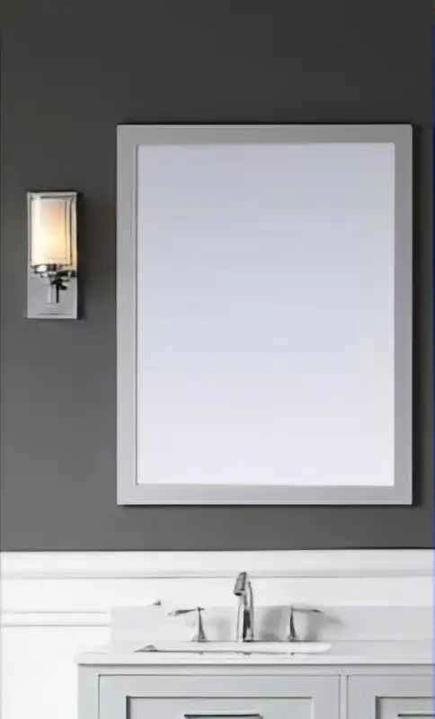 NEW Riverdale 28 x 36 inch Wood Framed Vanity Mirror - Grey - photo 2
