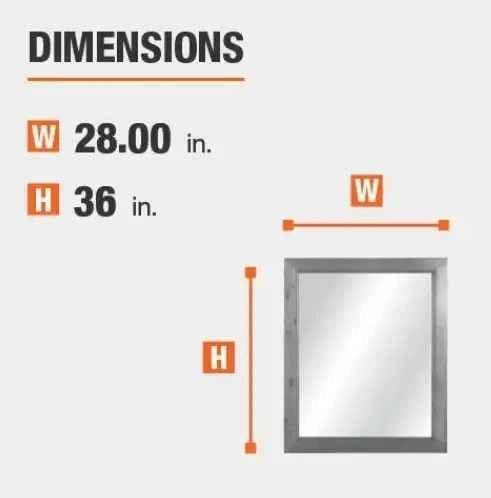 NEW Riverdale 28 x 36 inch Wood Framed Vanity Mirror - Grey - photo 5