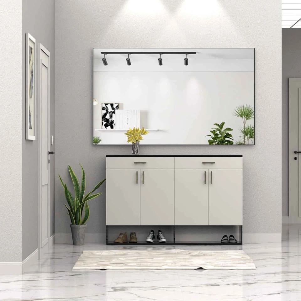 WONSTART 60 x 36 Inch Black Aluminum Rectangle Mirror - photo 2