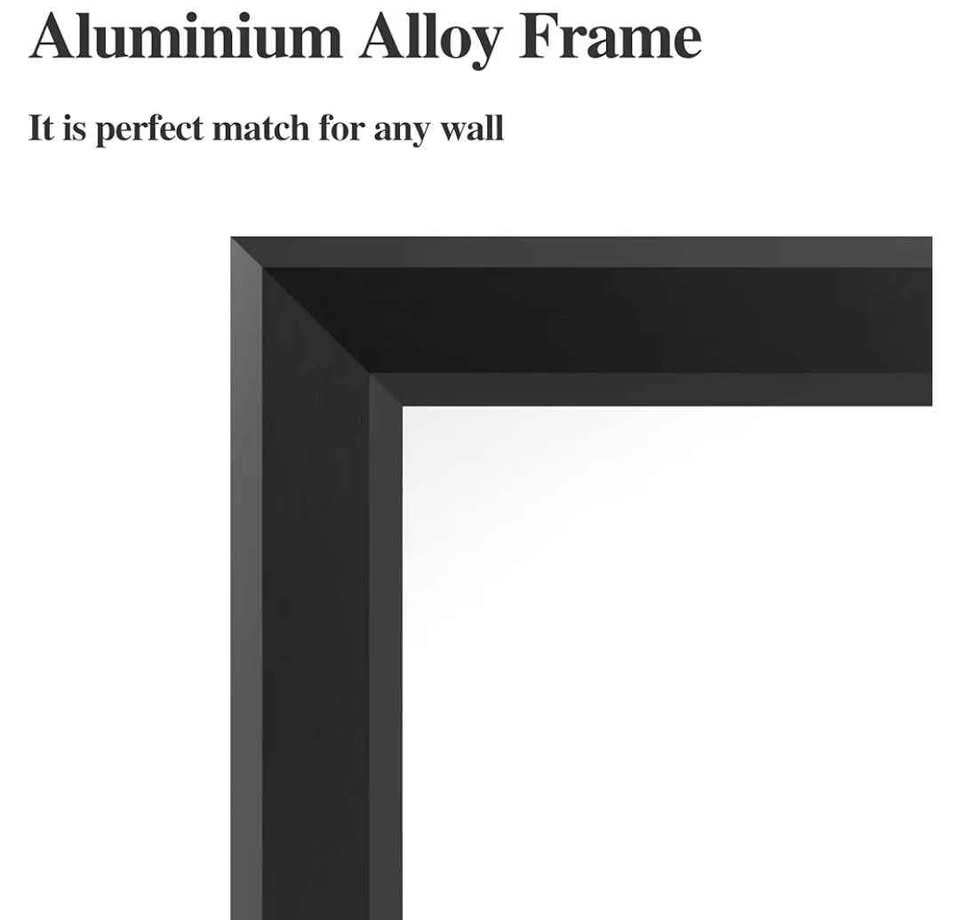 WONSTART 60 x 36 Inch Black Aluminum Rectangle Mirror - photo 3