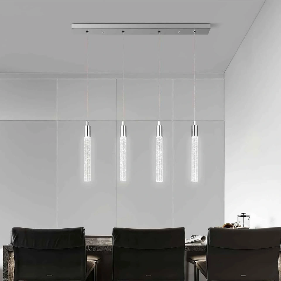 zhllmq 4 LED Modern Pendant Light Fixture, Chrome, BRAND NEW - photo 2