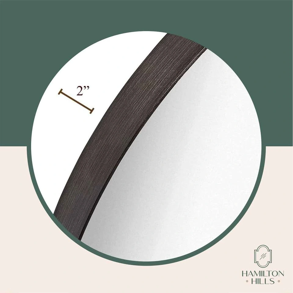 Hamilton Hills 30 inch Black Round Mirror, Brand New - photo 4