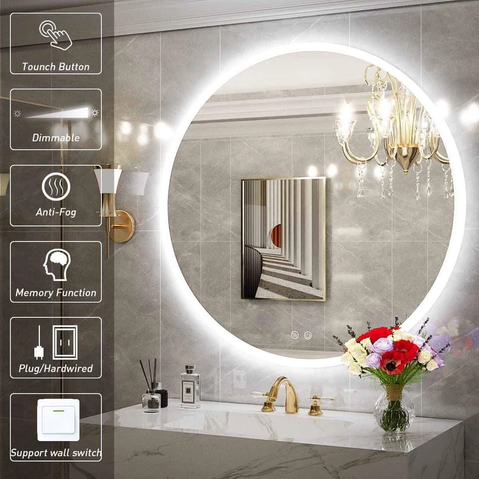 BRAND NEW FTOTI 36" LED Round Backlit Lighted Bathroom Mirror - photo 3
