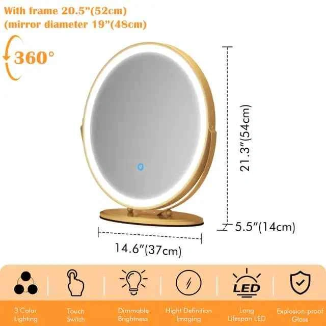 LVSOMT 20" Makeup Mirror with 3 Color Lights, BRAND NEW - photo 2