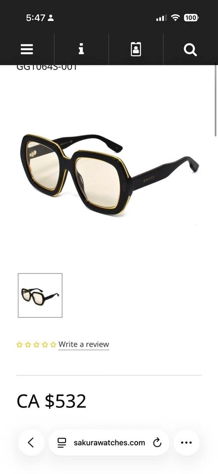 Authentic GUCCI sunglasses