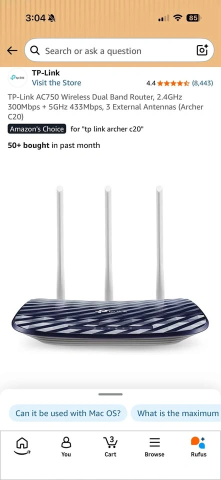 TP Link Archer c20 AC750 5ghz Wi-Fi router - photo 2