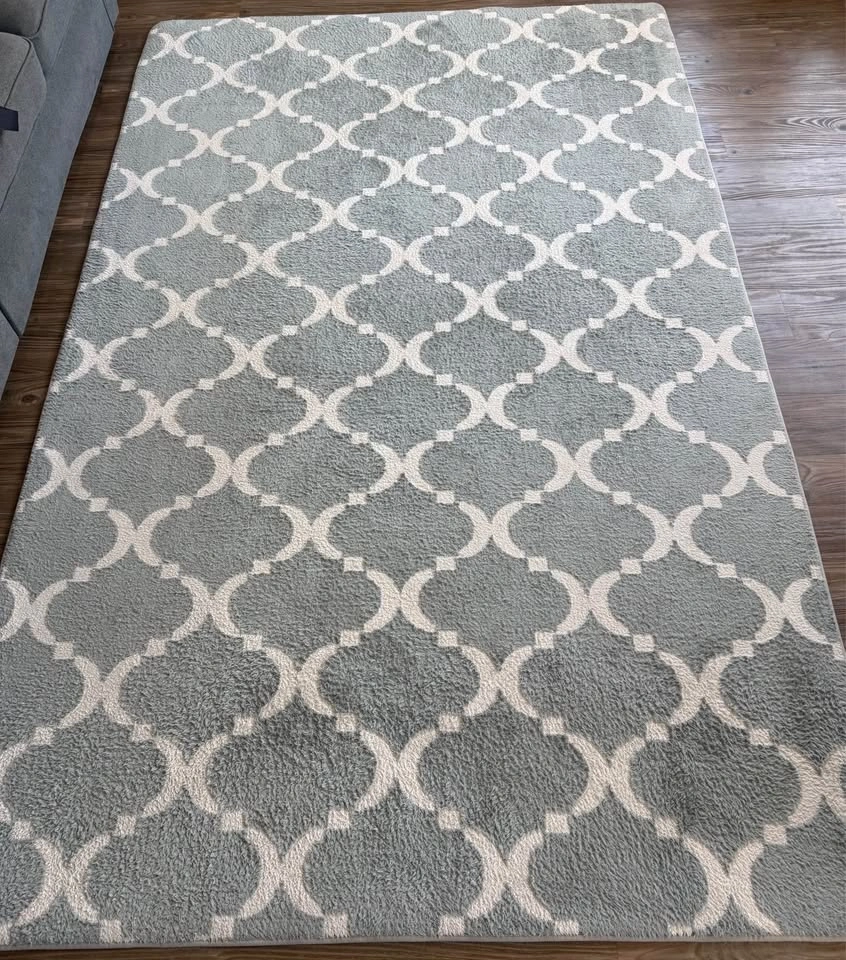 Large Moroccan Trellis Grey Machine Washable Area Rug - photo 3