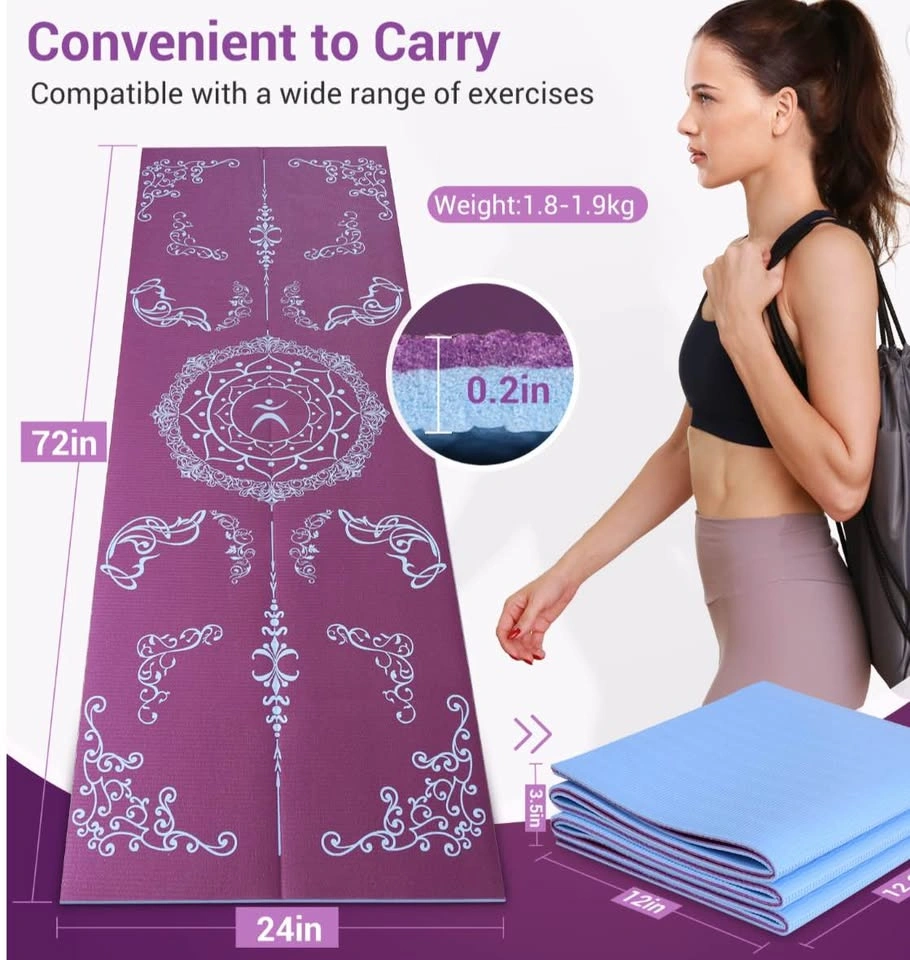 Yoga Mat, Premium Quality Thick, Double Sided Non Slip with Bag - photo 4