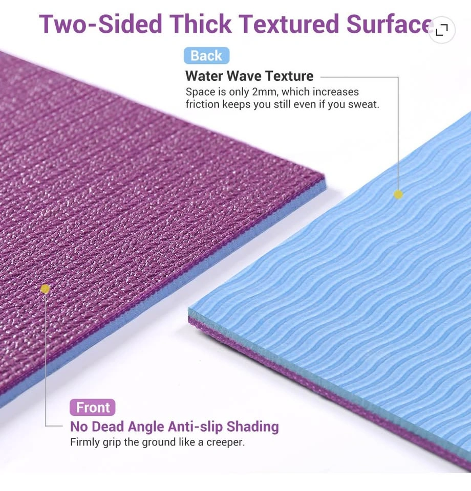Yoga Mat, Premium Quality Thick, Double Sided Non Slip with Bag - photo 5